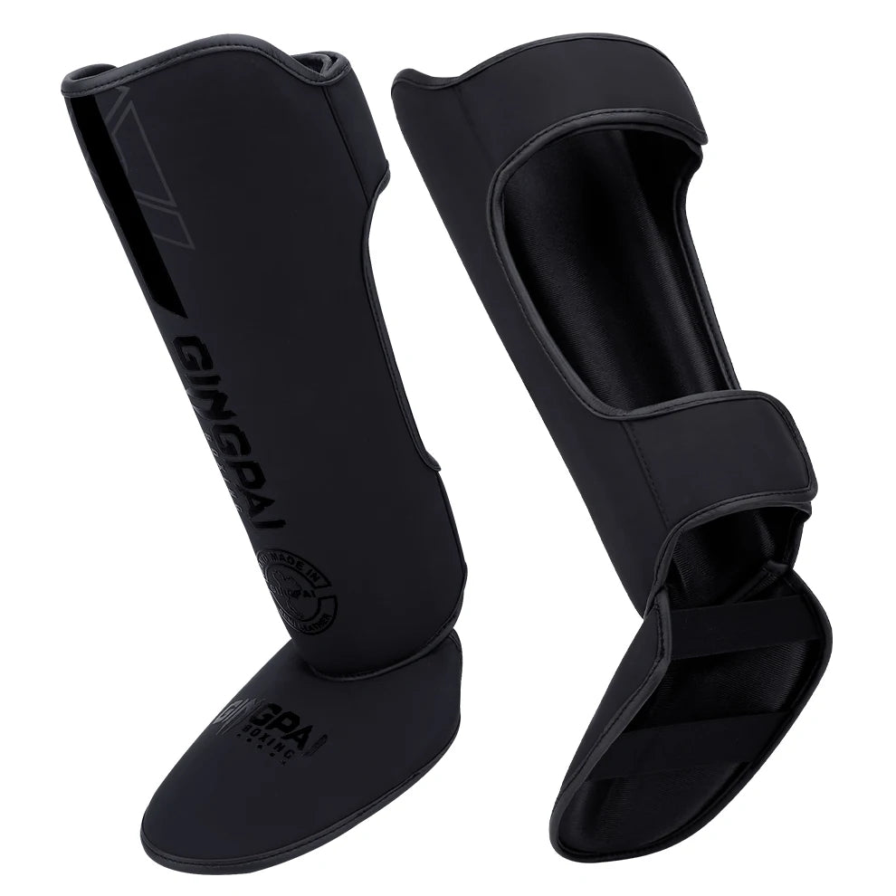 PU Leather Boxing Shin Guards Side View